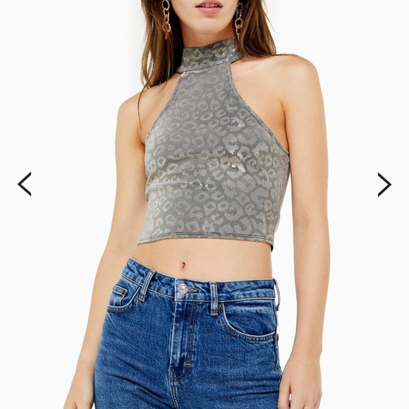 TopShop Metallic Cheetah Halter - Picture 3 of 16
